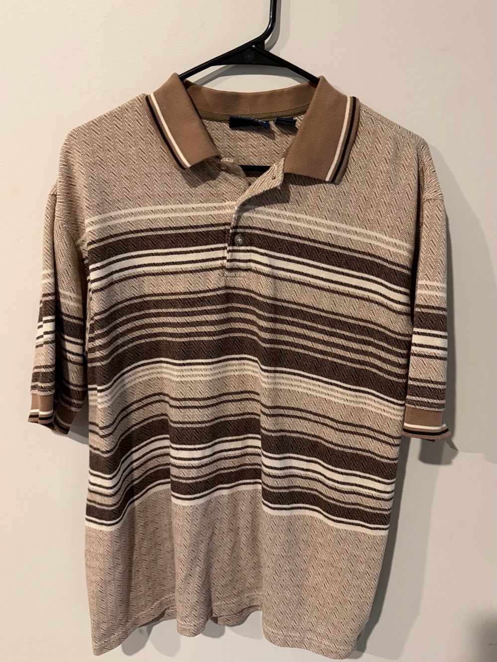 Premier Brown and Cream Striped Polo Shirt